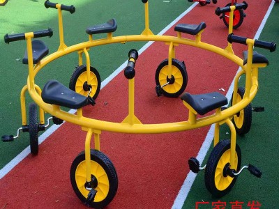 幼兒園轉轉車大型兒童軌道腳踏六人協(xié)力旋轉車游樂場多人自行車